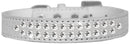Dog, Puppy & Pet Designer Croc Collar, "Two Row Clear Crystal Rimsets"