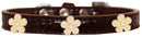 Dog, Puppy & Pet Designer Croc Widget Collar, "Gold Flowers"