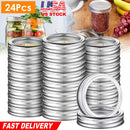 24 Pcs Regular Mouth Canning Jar Metal Rings Split-Type Jar Bands Replacement Fits For Ball Kerr Mason Jars