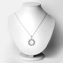 1.10 Carat Genuine Emerald and White Topaz .925 Sterling Silver Pendant