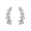 10K White Gold 1/10 Cttw Diamond Journey Style Climber Stud Earrings (H-I Color, I1-I2 Clarity)
