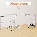 72.5 Inches Clothes Drying Rack with Height Adjustable Wings
