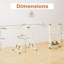 72.5 Inches Clothes Drying Rack with Height Adjustable Wings