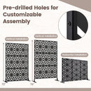 Metal Privacy Screen 72"H x 48"W Freestanding Fence Panel