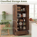 72 Inch Tall Kitchen Pantry Cabinet Farmhouse Wooden Cupboard with 2 Doors