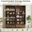 72 Inch Tall Kitchen Pantry Cabinet Farmhouse Wooden Cupboard with 2 Doors