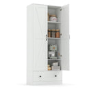 72 Inch Tall Kitchen Pantry Cabinet Farmhouse Wooden Cupboard with 2 Doors