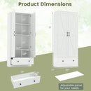 72 Inch Tall Kitchen Pantry Cabinet Farmhouse Wooden Cupboard with 2 Doors
