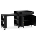 72" Kitchen Island with Extendable Dining Table & Power Outlet