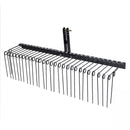 72" Pine Straw Rake with 30 Metal Coil Tines for Grass