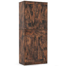72 Inch Tall Modern Farmhouse Cupboard Cabinet with 4 Barn Doors