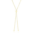 14k Yellow Gold Adjustable Heart Style Lariat Necklace