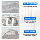4 Pack Foldable Non Woven Storage Bags Closet Organizers Wardrobe Sorting Baskets with 2 Handles Dustproof Lid Zipper for Clothes Quilt 30L 110L 150L