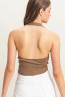 HYFVE Mineral Wash Halter Neck Everyday Top