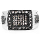 0.52 Carat Genuine Champagne Diamond .925 Sterling Silver Ring