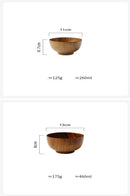 Japanese Style Wooden Rice and Soup Bowl