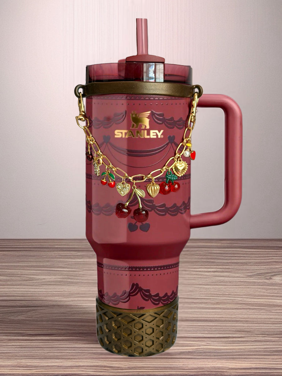 Red Velvet Cherry Deluxe Tumbler Charm Necklace