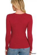 Zenana Viscose Fitted V-Neck Sweater