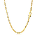 2.5mm 14k Yellow Gold Semi Solid Box Chain