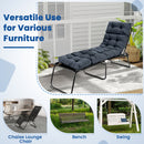 Outdoor Lounge Chaise Cushion Set of 2 - 73x22 Inch High Back