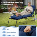 Outdoor Lounge Chaise Cushion Set of 2 - 73x22 Inch High Back