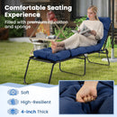 Outdoor Lounge Chaise Cushion Set of 2 - 73x22 Inch High Back