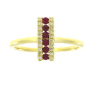 Natural .30ct Ruby Diamond Ring 14KT Yellow Gold