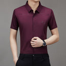 Summer Men's Short Sleeve Seamless Business Shirt