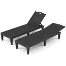 Outdoor PP Chaise Lounge Chairs Set of 2 with 4-Position Adjustable Backrests