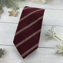 Autumn Winter British Style Knitted Cotton Linen Striped Tie