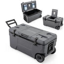 74 Quart Rolling Cooler with Wheels and Fish Ruler