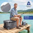 74 Quart Rolling Cooler with Wheels and Fish Ruler