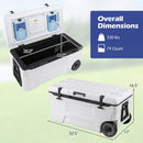 74 Quart Rolling Cooler with Wheels and Fish Ruler