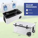 74 Quart Rolling Cooler with Wheels and Fish Ruler