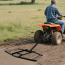 74 inch Wide Driveway Drag Tow Behind Landscape Leveling Rake with Reinforced Bars-Black