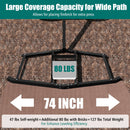 74 inch Wide Driveway Drag Tow Behind Landscape Leveling Rake with Reinforced Bars-Black