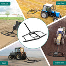 74 inch Wide Driveway Drag Tow Behind Landscape Leveling Rake with Reinforced Bars-Black