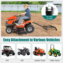 74 inch Wide Driveway Drag Tow Behind Landscape Leveling Rake with Reinforced Bars-Black