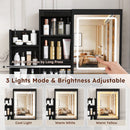 Vanity Desk Set with Lighted Mirror, 4 Drawers & Stool