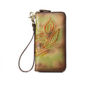 Women's Retro Distressed Long Zipper Wallet