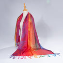 Ethnic-style Fallwinter Colorful Gradient Feather-patterned Neck Scarf