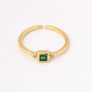 Geometric Square Zircon Copper Ring