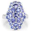 2.79 Carat Genuine Tanzanite .925 Sterling Silver Ring
