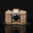 High-end Luxurious Heavy-Embroidered Shiny Champagne Bottle Rhinestone Evening Bag