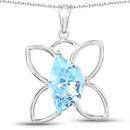 10.58 Carat Genuine Swiss Blue Topaz .925 Sterling Silver Pendant
