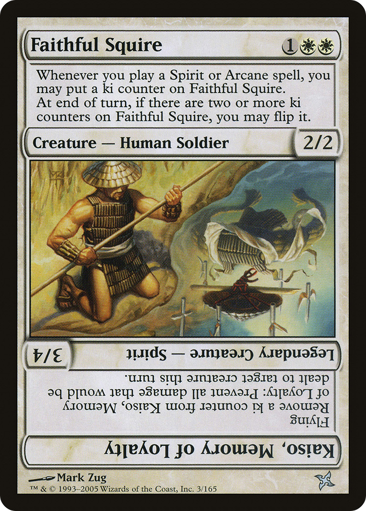 Faithful Squire // Kaiso, Memory of Loyalty (BOK-003) - Betrayers of Kamigawa Foil
