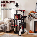 75 Inch Gothic Cat Tree with 2 Condos and Top Perch for Large Cats 20+ LBS
