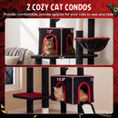 75 Inch Gothic Cat Tree with 2 Condos and Top Perch for Large Cats 20+ LBS