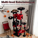 Gothic Cat Tree 75 Inch with Dual Perches and Houses