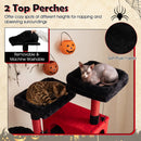 Gothic Cat Tree 75 Inch with Dual Perches and Houses